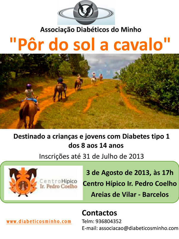 Pôr do sol a cavalo - Associação Diabéticos do Minho